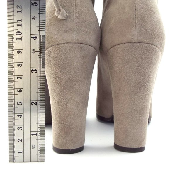 New STUART WEITZMAN Topo Gray Tie Back Booties 8 - Picture 6 of 8